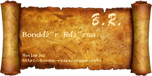 Bondár Rózsa névjegykártya