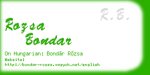 rozsa bondar business card